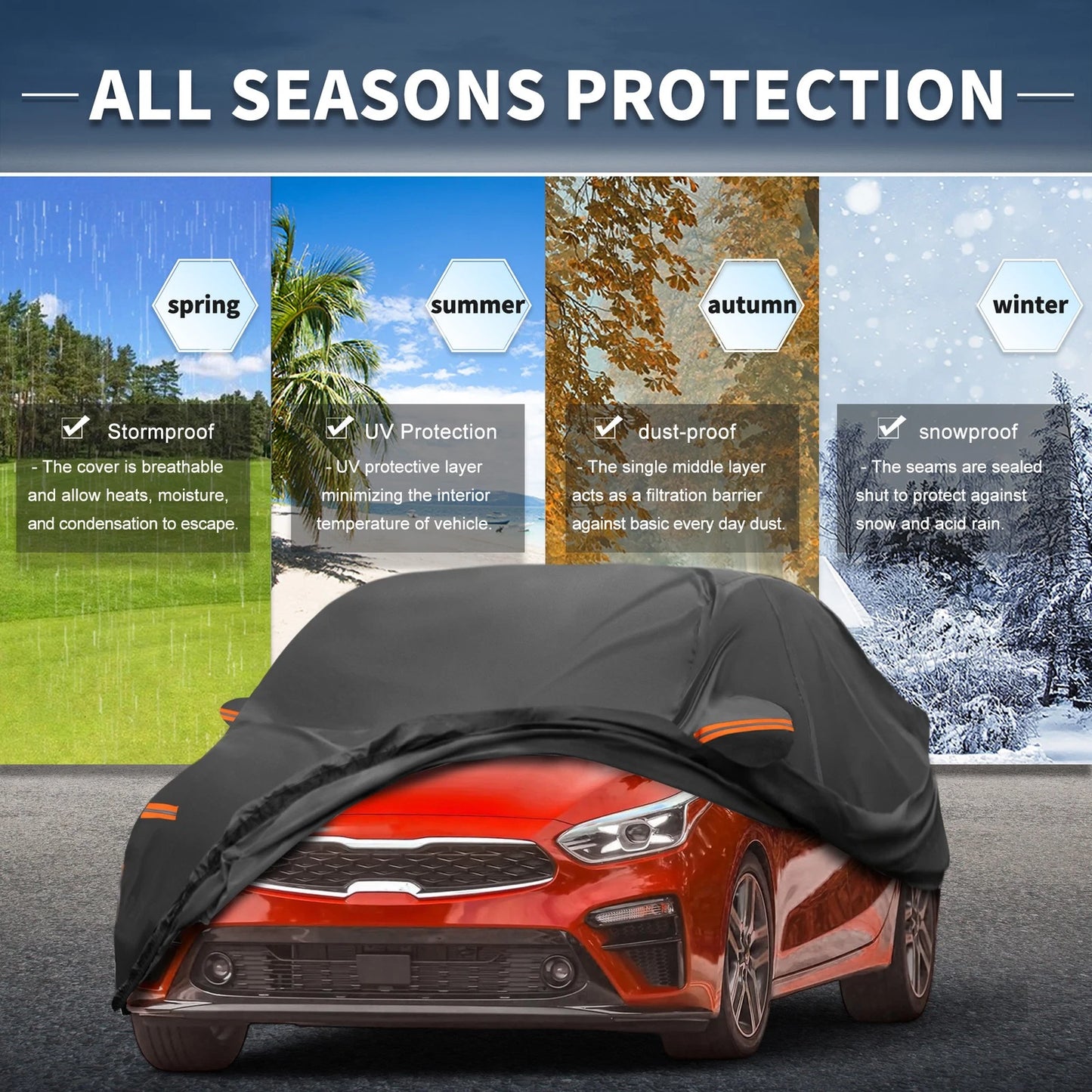 Waterproof Aluminum Film Car Cover for Kia Forte Sedan (2010–2023)