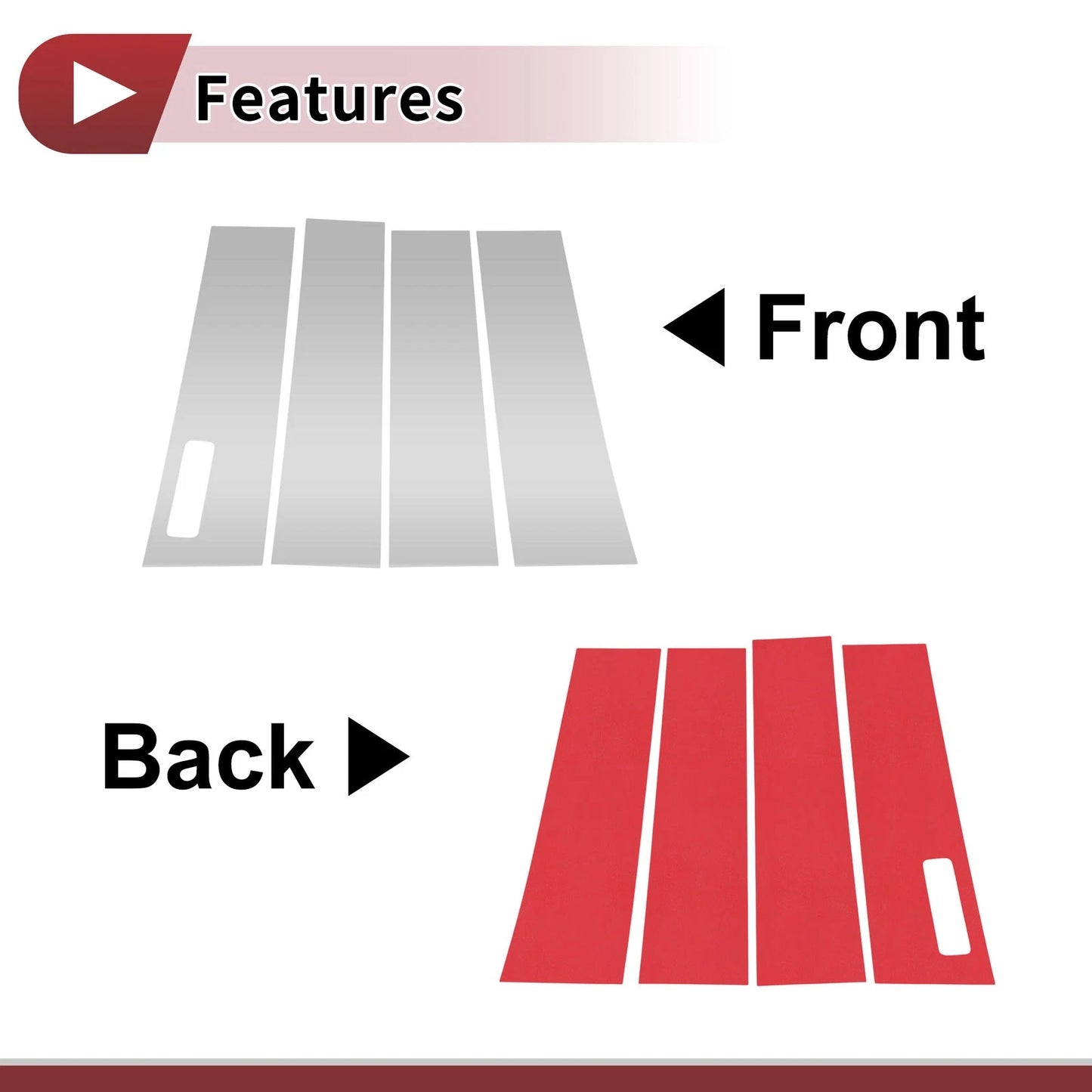 Door Pillar Window Trim Set for Ford F150 (2015–2020) Silver Tone