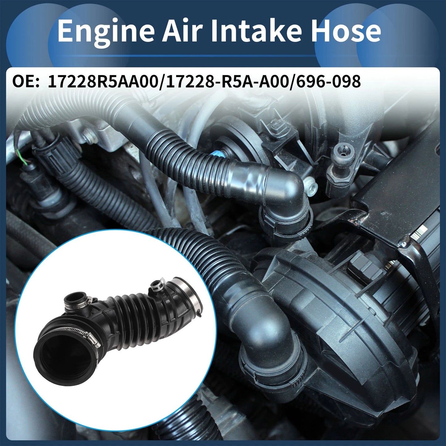 Engine Air Intake Hose for Honda CR-V 2.4L (2012–2014) 17228-R5AA00 Rubber