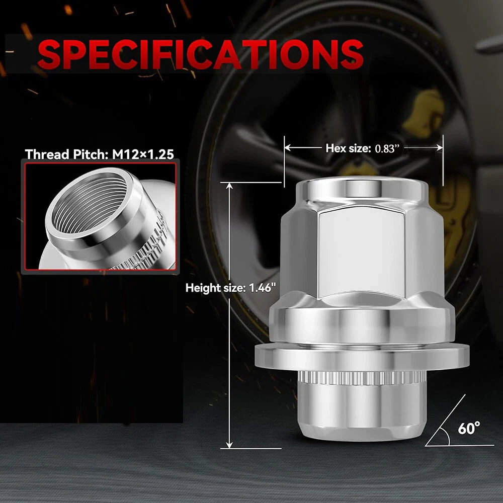 M12x1.25 Wheel Lug Nut for Infiniti Q50 Q60 Q70 QX50 QX70 (2014-2023)
