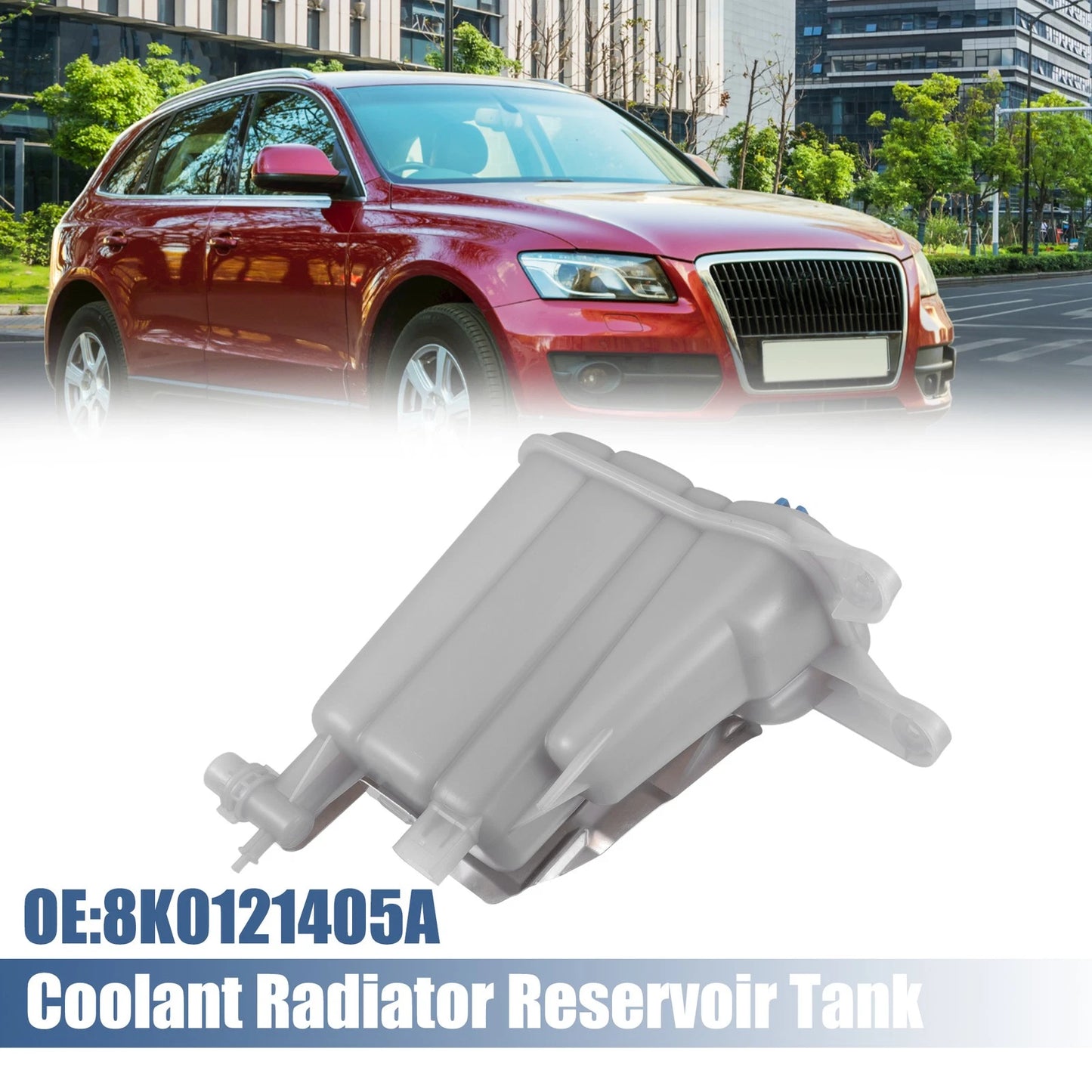 Coolant Radiator Reservoir Tank 8K0121405E with Cap & Sensor for Audi S5 Q5 (2008–2017)