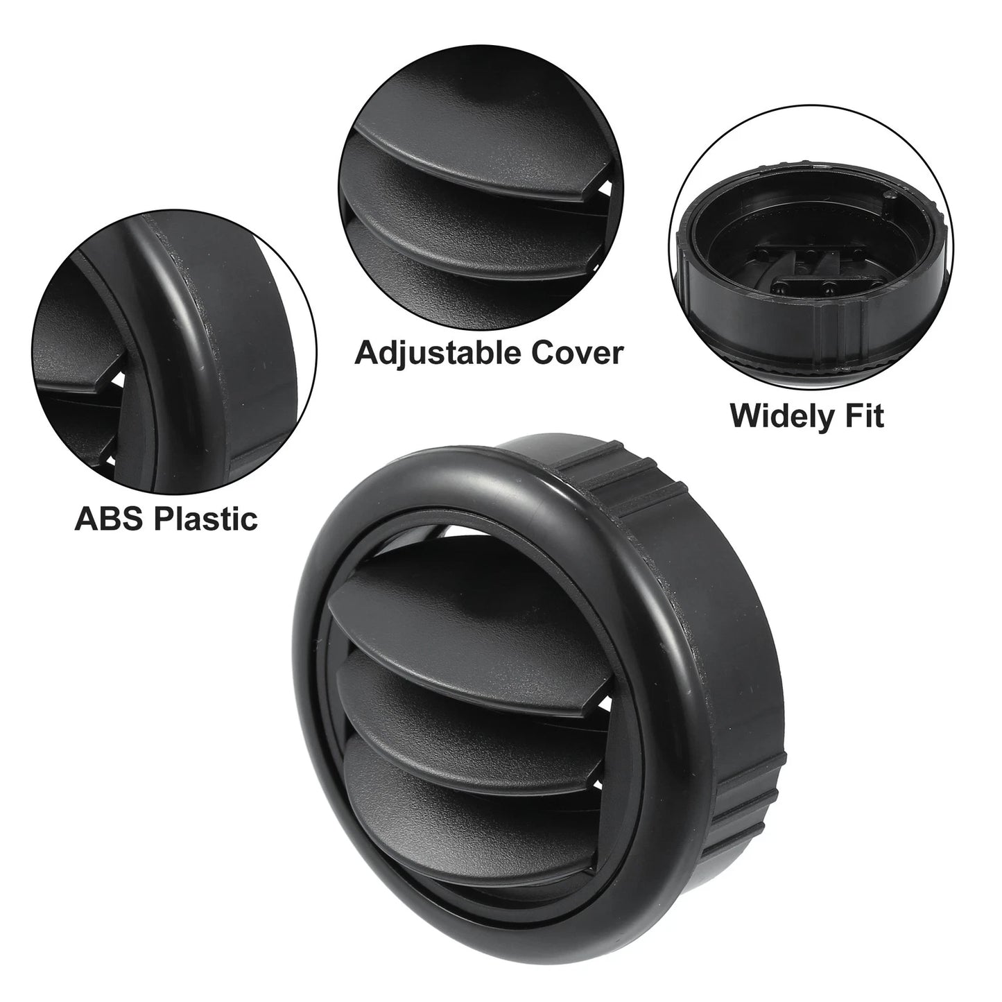 Round Black AC Air Condition Vent Outlet for Bus Boat Yacht Caravan
