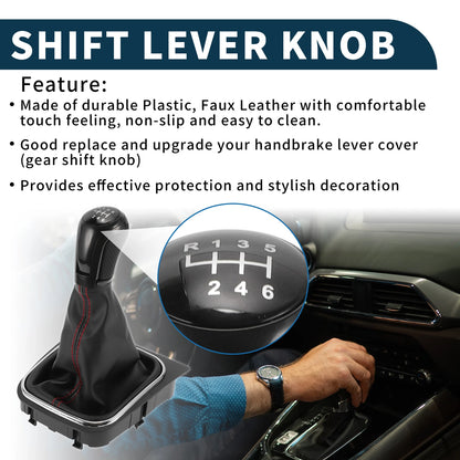 6 Speed Gear Shift Knob with Cover No. 1K0711113CG for VW Eos (2006–2015)