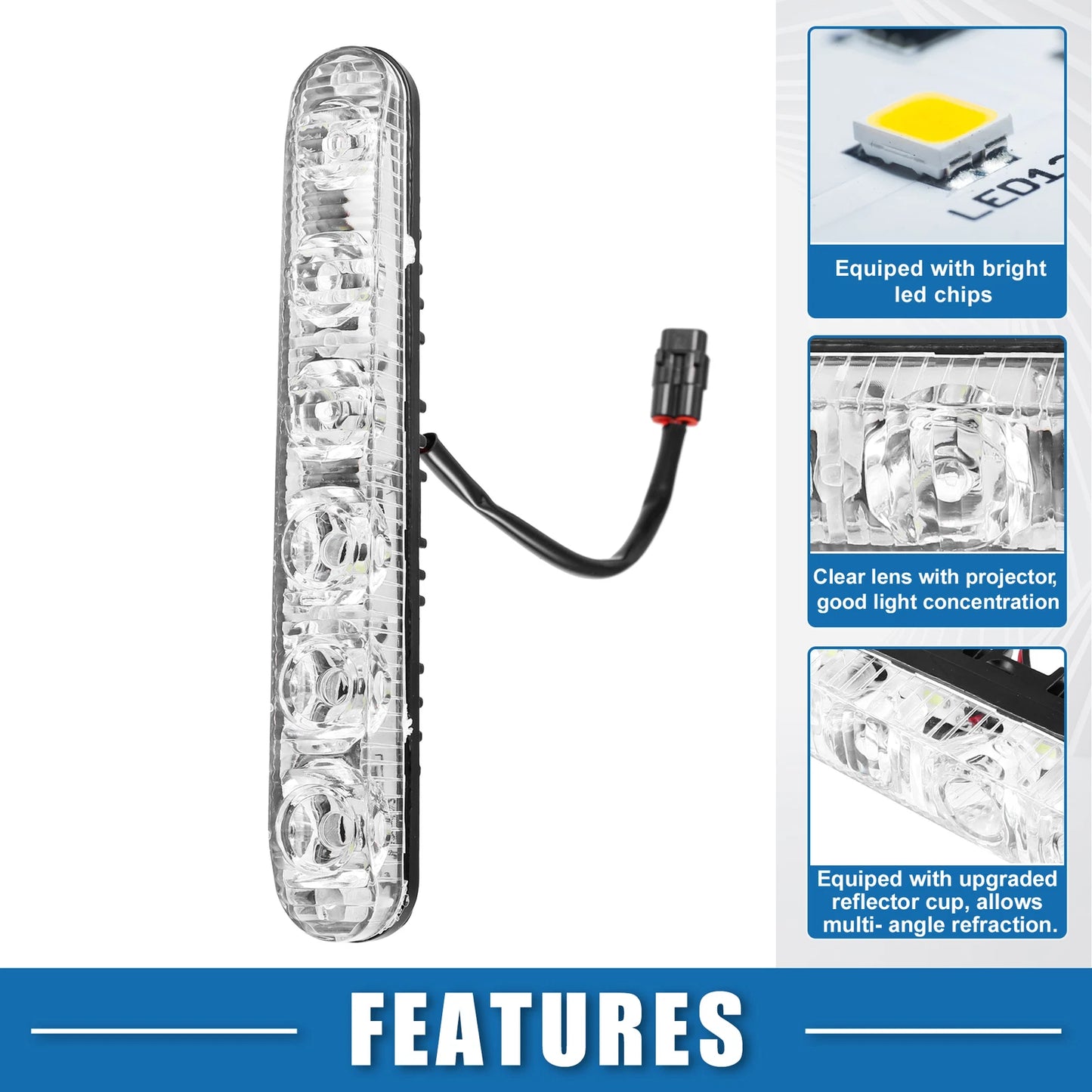 Set of 2 LED Daytime Running Light Fog Lamps for Car