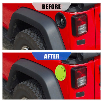 Green Aluminum Alloy Gas Fuel Tank Cap Cover for Jeep Wrangler (2007–2017)