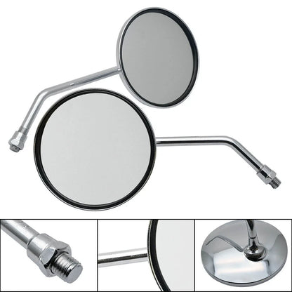 Chrome Round Motorcycle Rearview Mirrors M10 for Honda Suzuki Kawasaki