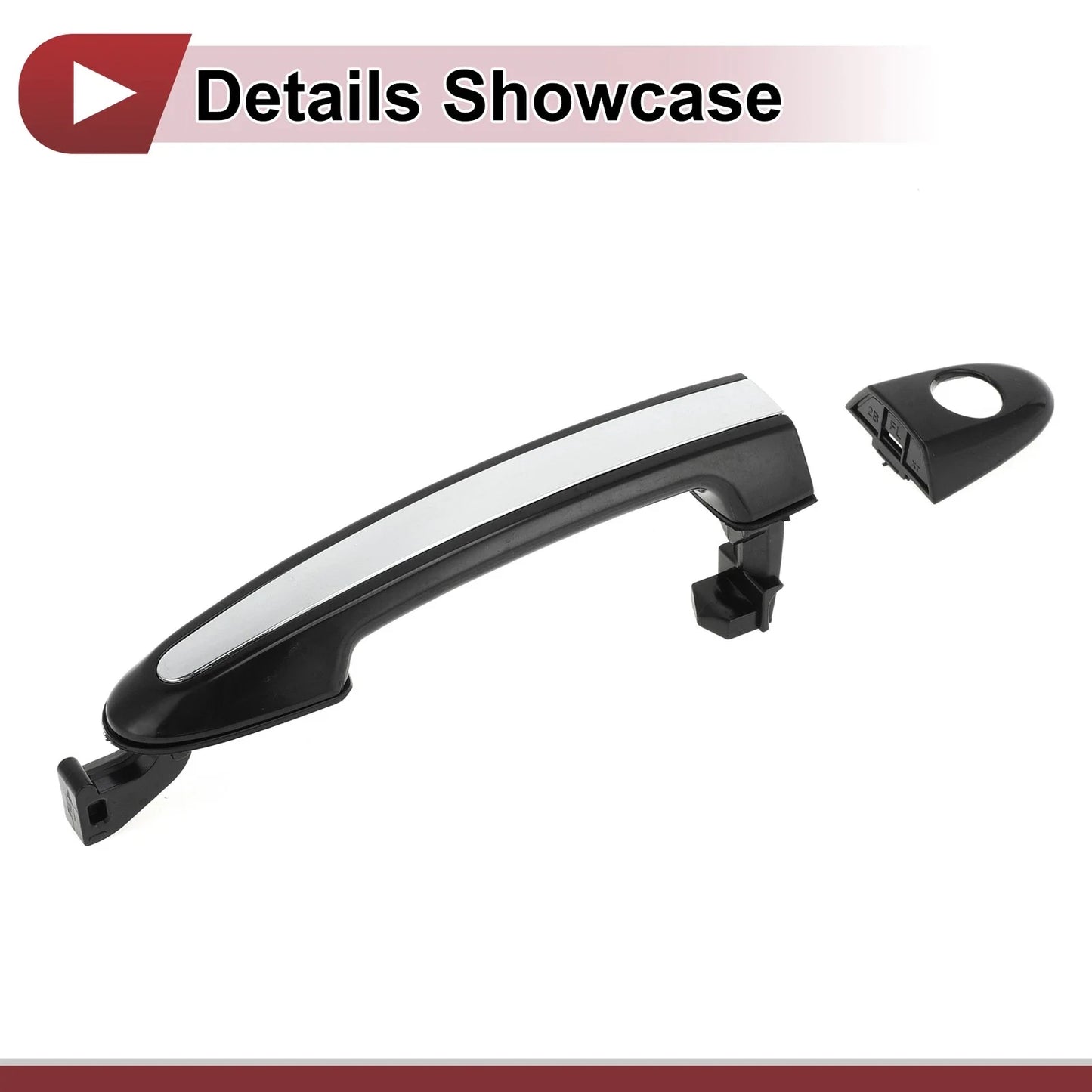 Door Handle Grip for Hyundai Santa Fe Front Left (2013-2018) Black Silver Tone