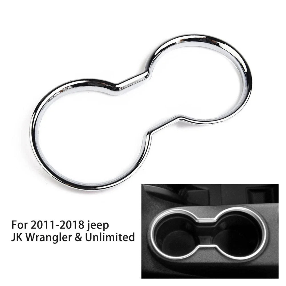 Cup Holder Trim Silver Water for Center-Chrome Console (2011–2018)