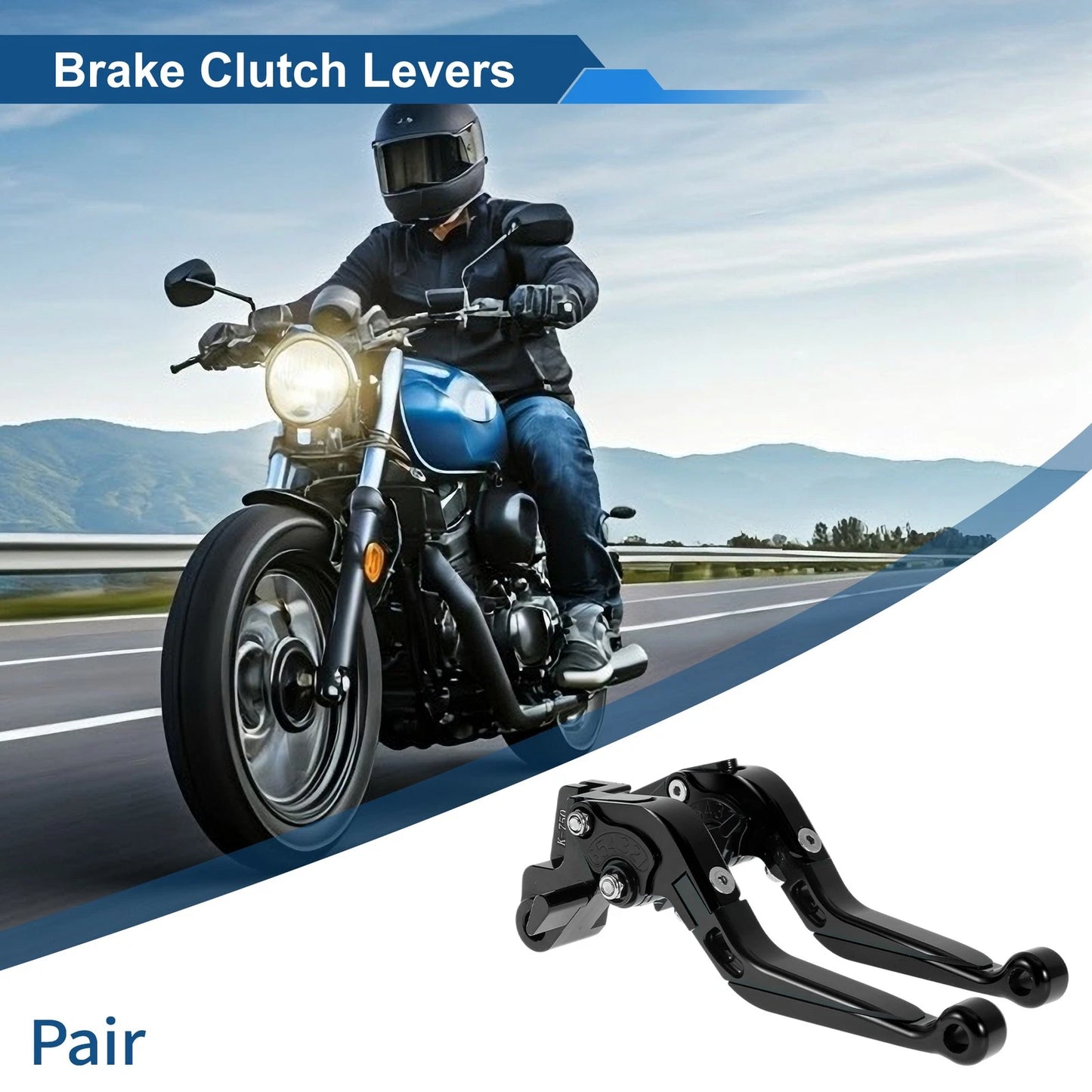Adjustable Brake Clutch Levers for Kawasaki Versys 650 (2015–2023) Solid Black