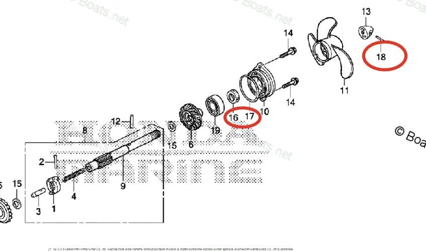 Lower Unit Oil Seal for Honda BF4 BF4.5 BF5 BF6