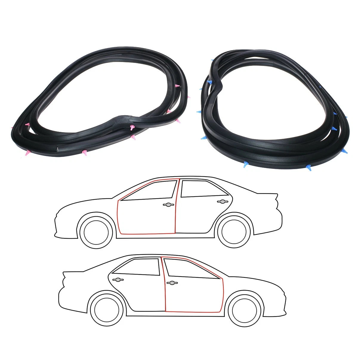 Front Door Weatherstrip Rubber Set for Suzuki Cultus Forsa 1983-2003