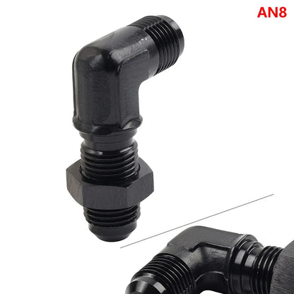 8AN Male to Male 90 Degree Flare Union Bulkhead Adapter Fitting for Car