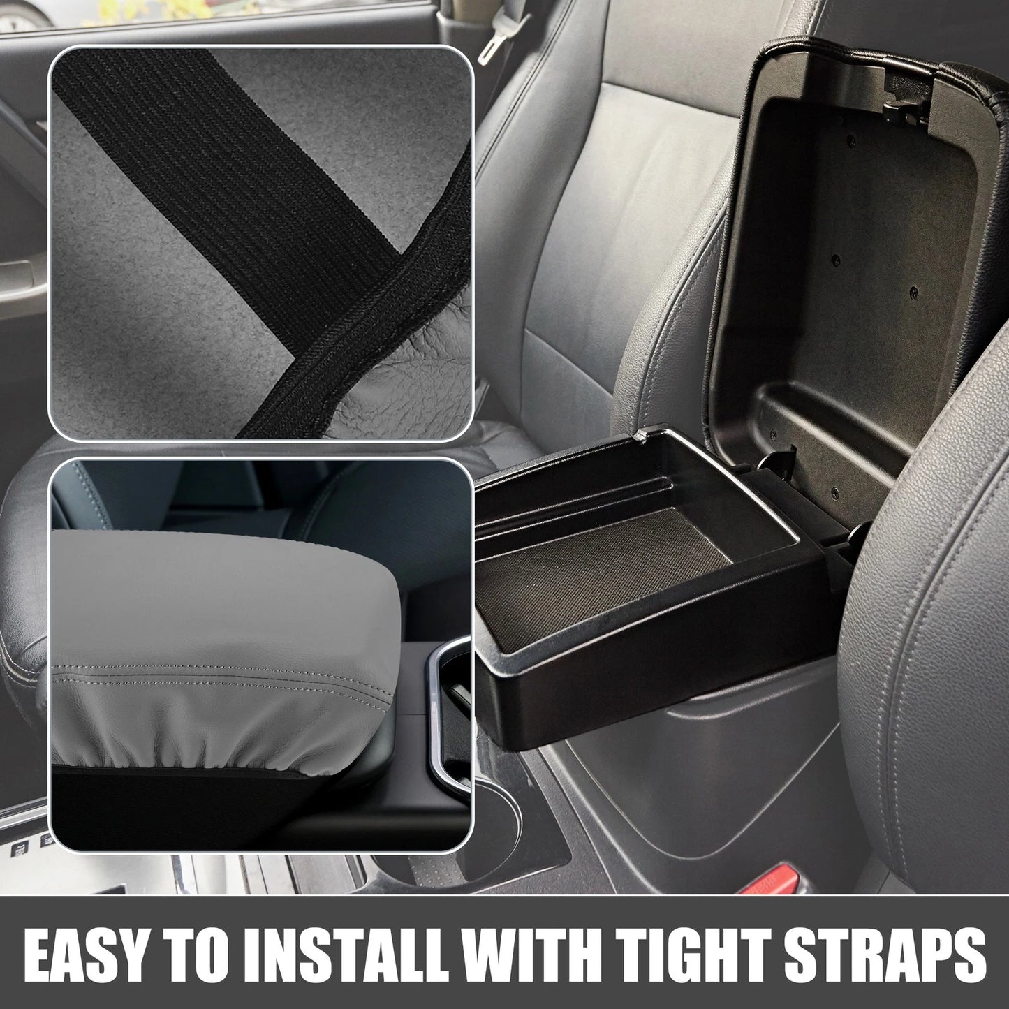 Arm Rest Box Cover Protector for Subaru Forester (2019–2023) Faux Leather Gray