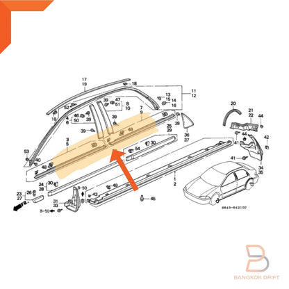 Chrome Outer Door Weatherstrip Seal for Honda Civic (1992-1995)
