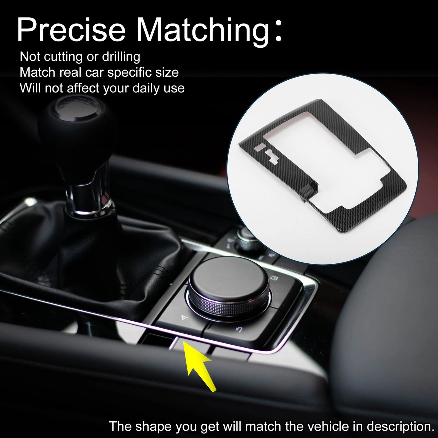 ABS Gear Shift Knob Sticker for Mazda 3 Axela (2019–2025) Black