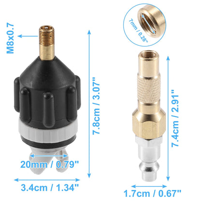 Set of 1 Boat Paddle Board Valve Adapter with American Type Push Nozzle