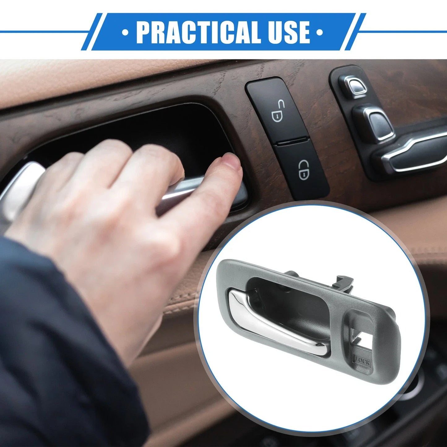Interior Door Handle for Honda CR-V, Odyssey, Gray (1997-2001)