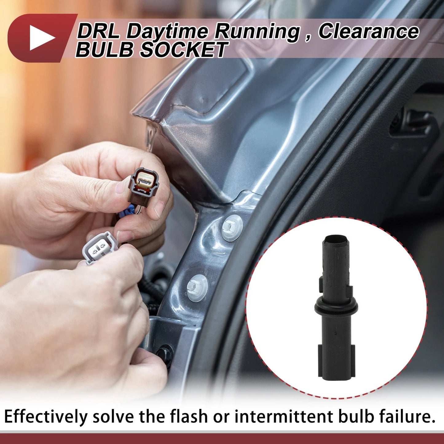 1 Pc DRL Daytime Running Light Socket for Nissan Qashqai (2008–2012) No. 26240JD00A