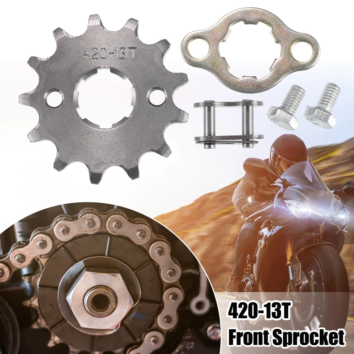 Set of 1 Front Engine Sprocket 420 13T 20mm for Dirt Bike Mini Bike