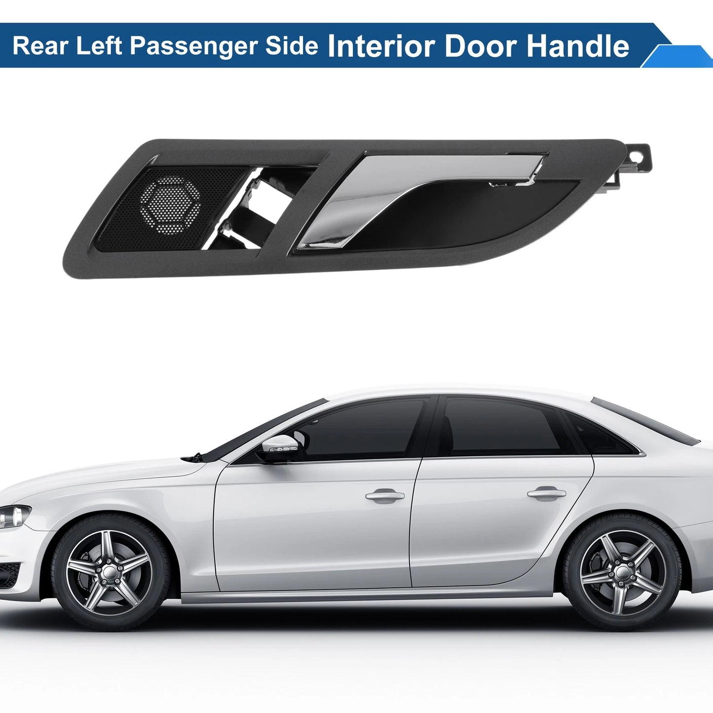 Rear Left Passenger Side Interior Door Handle for VW Skoda (2001–2008) Gray Chrome