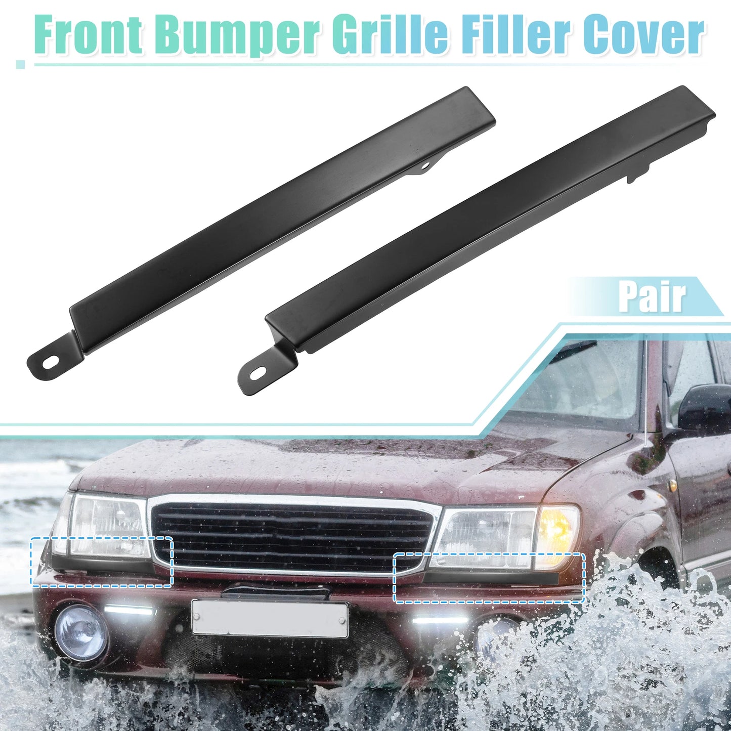 Pair Front Headlight Bumper Grille Filler for Toyota  52513-35040 52512-35040