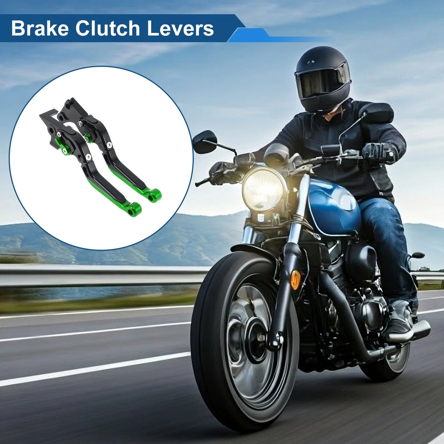 Short/Long Brake Clutch Levers for BMW G310R (2017–2021) Black Green End