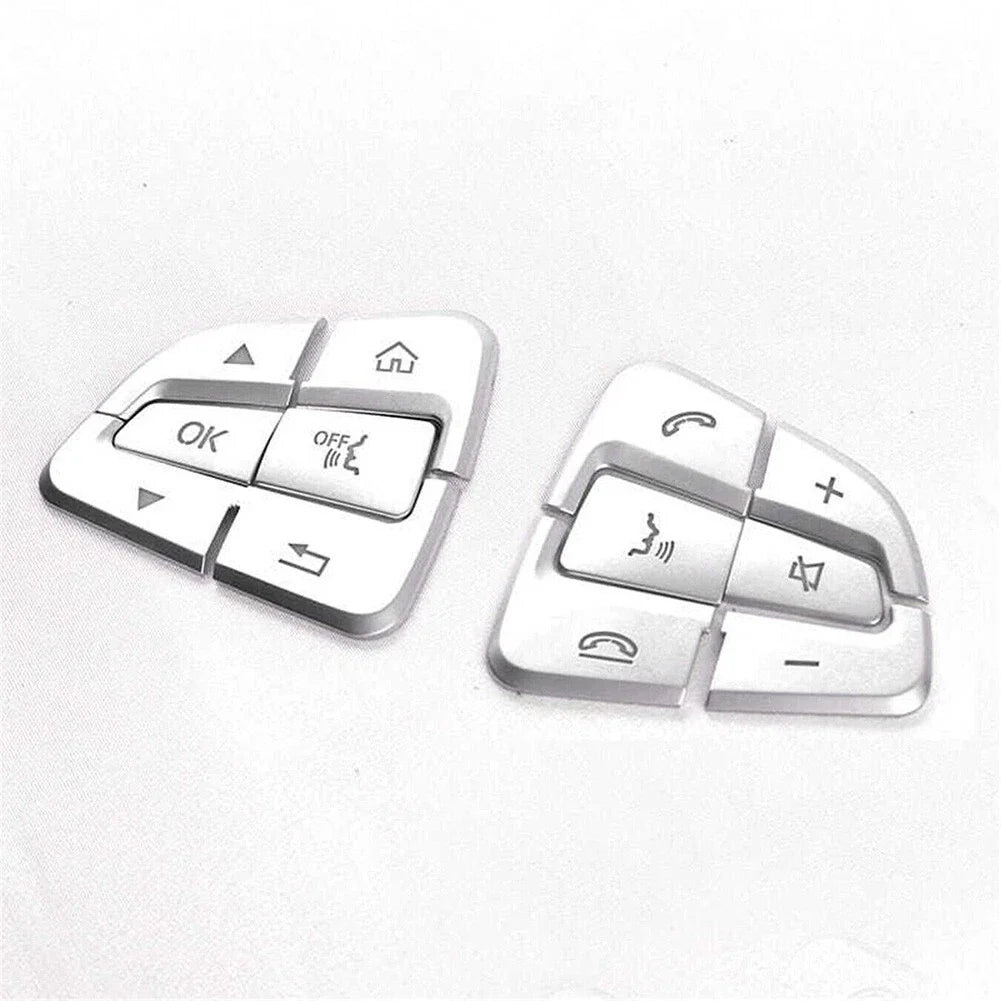 Chrome Steering Wheel Button Cover Trim for Mercedes-Benz C-Class (2015–2021)