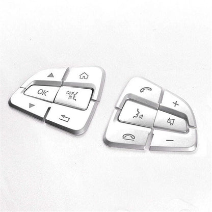 Chrome Steering Wheel Button Cover Trim for Mercedes-Benz C-Class (2015–2021)