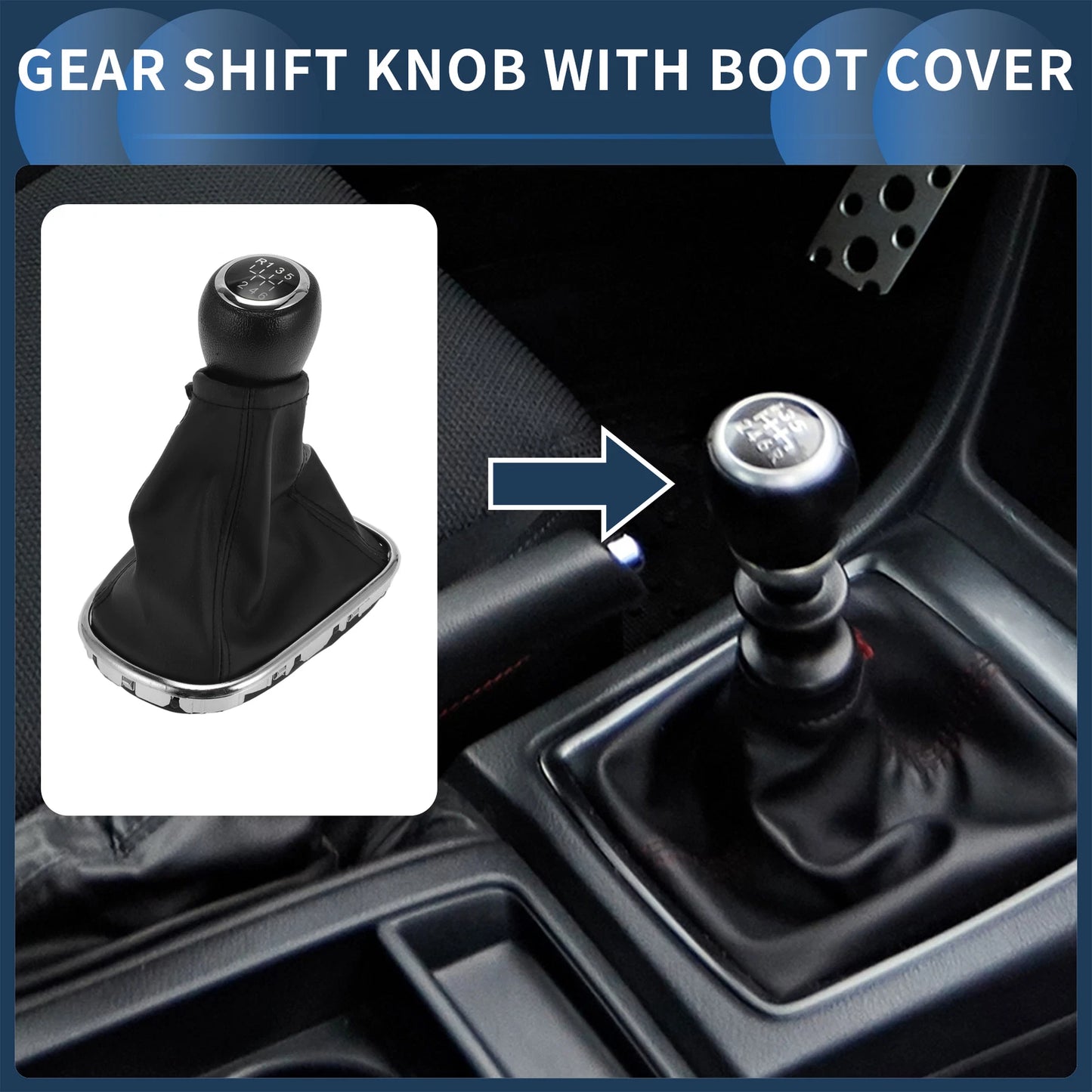 6 Speed Gear Shifter Knob with Cover for Chevrolet Cruze (2010–2015)