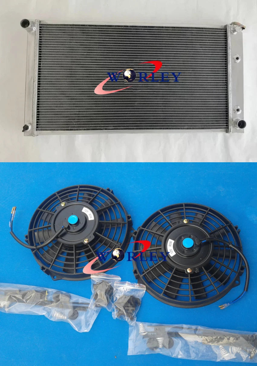 3 Row Aluminum Radiator with Fans for Cadillac Fleetwood Brougham (1977–1992)