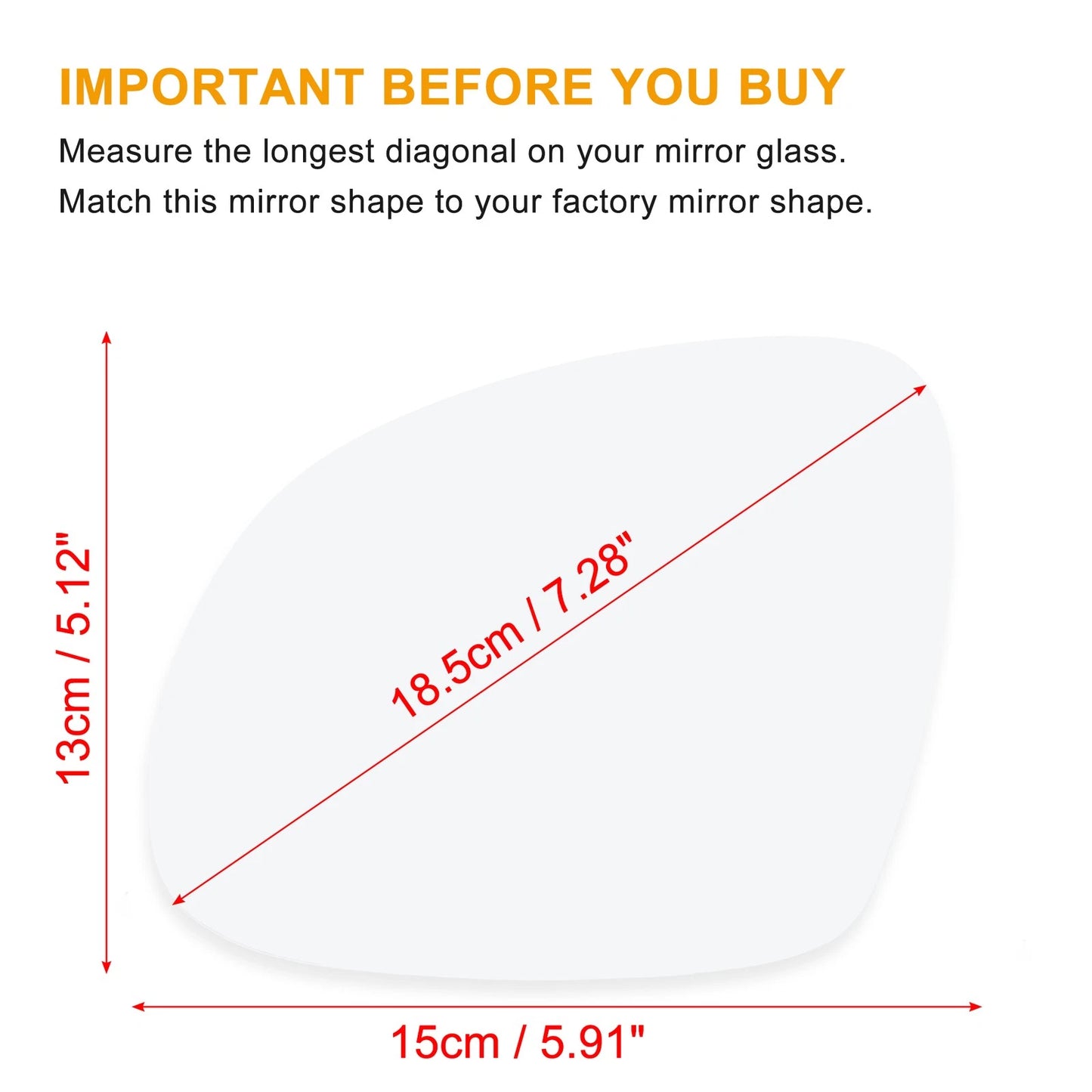 Left Side Heated Mirror Glass for Volkswagen Tiguan (2009–2017)