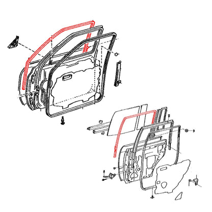 Set of 2 Front Door Glass Run Channels for Toyota Land Cruiser (1981–1997)