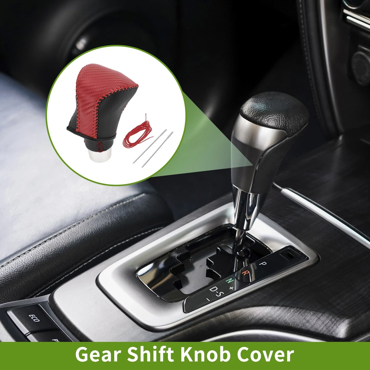 1 Pc Gear Shift Knob Cover for Lexus ES300h (2018-2023) Red Carbon Fiber