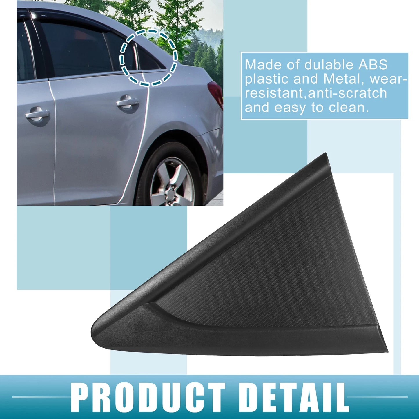 Left Rear Door Window Glass Triangle Trim Cover No. 95991480 for Chevrolet Cruze (2011–2016)
