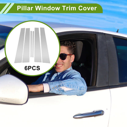Set of 6 Pillar Window Trim for Chevy Malibu (2008–2012) Silver Tone