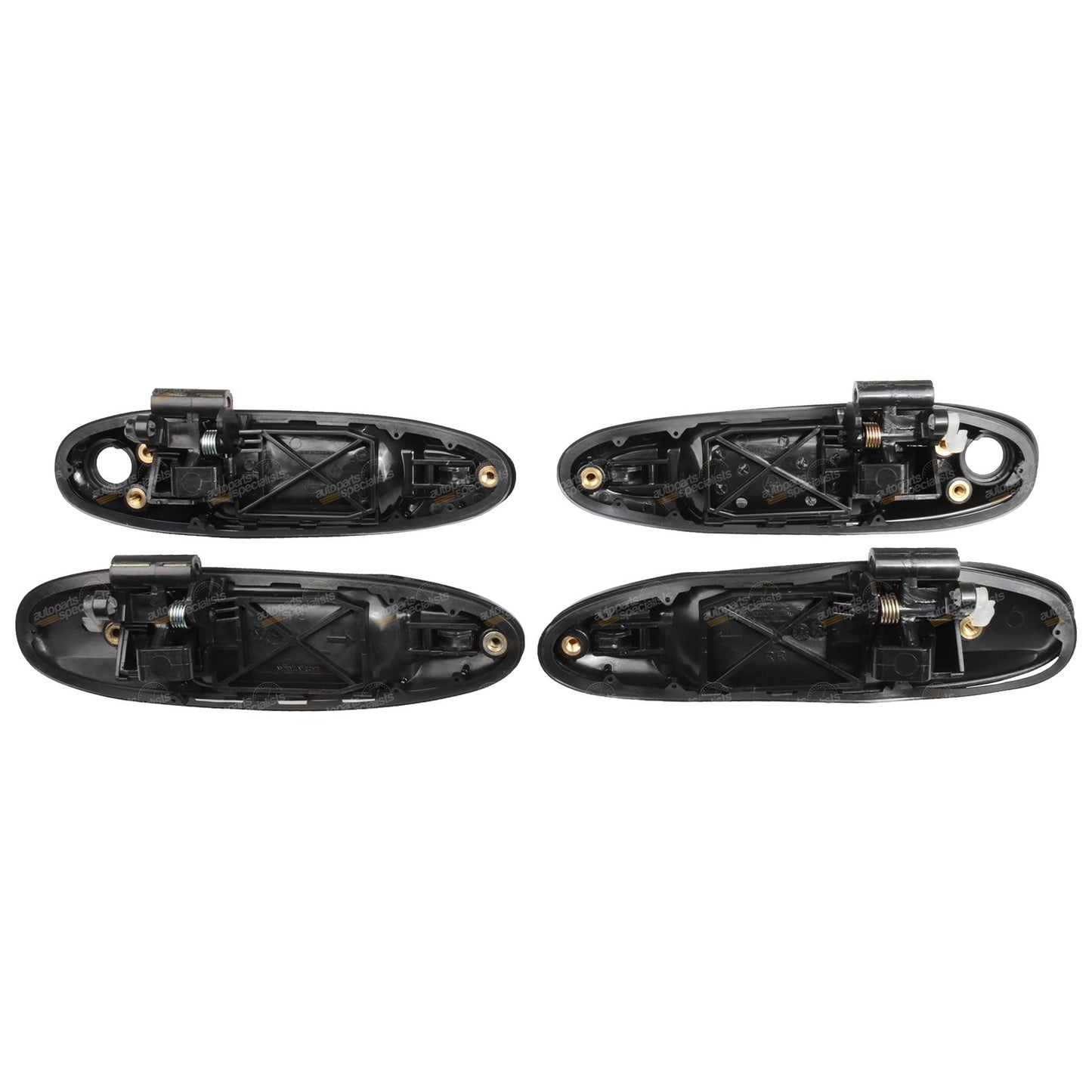 Set of 4 Black Front & Rear Outer Door Handles for Toyota Landcruiser (1998–2007)