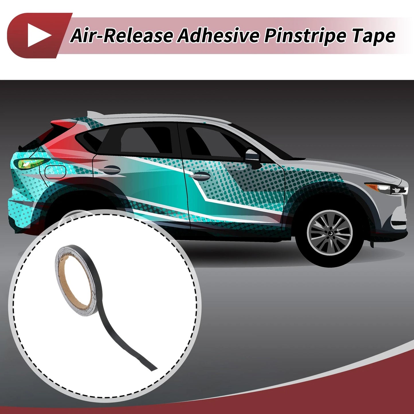 Pinstripe Tape 10mm x 10m for Car Motorcycle Boat Matte Black