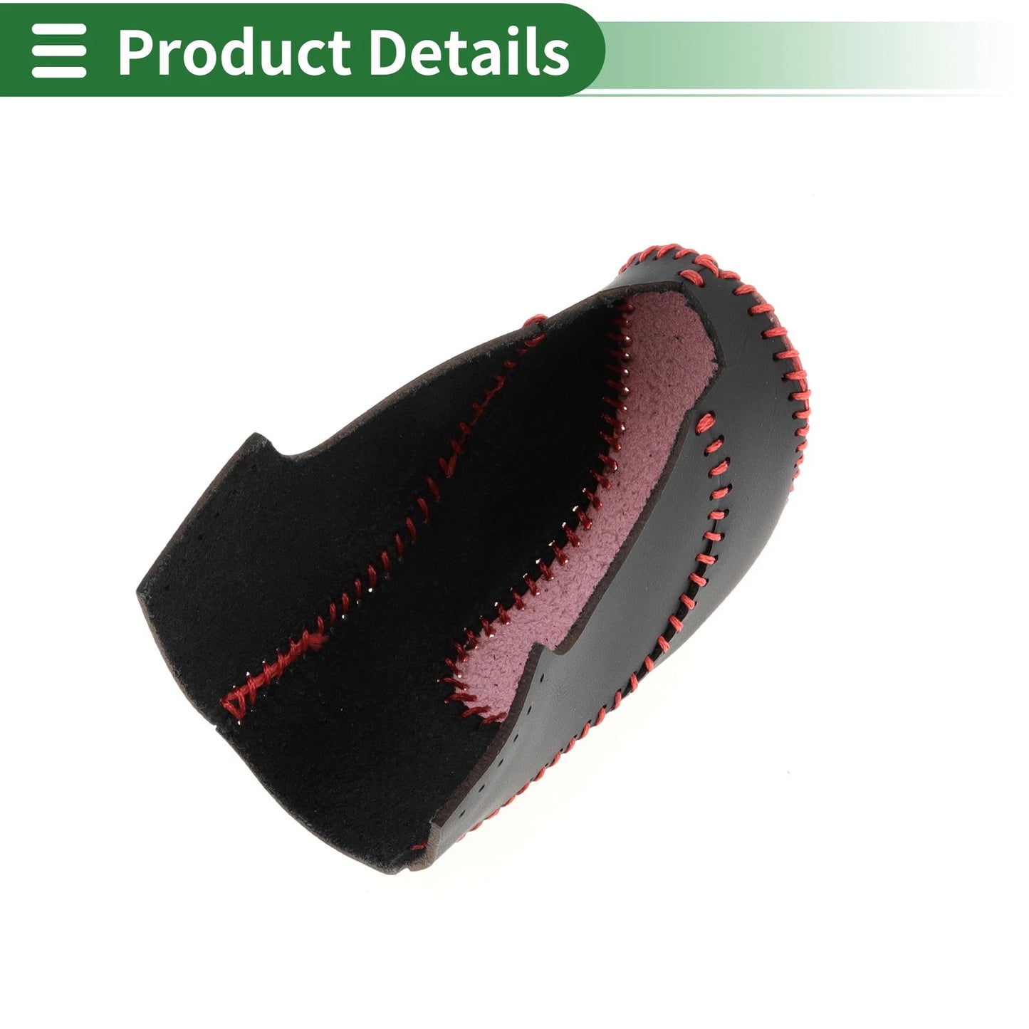 Gear Shift Knob Cover for Subaru Forester (2018–2023) Black Red Faux Leather