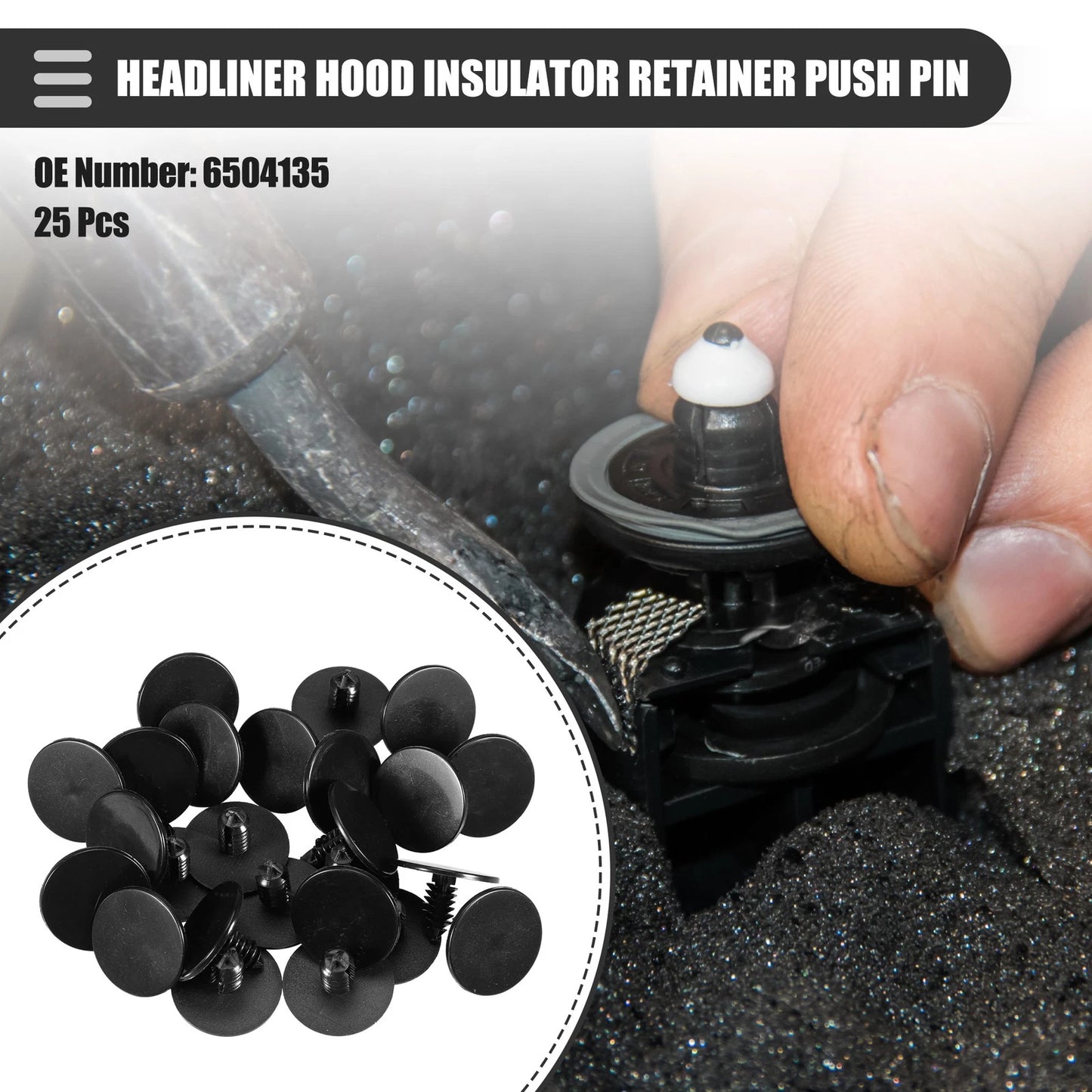 25 Pcs Headliner Hood Insulator Retainer Push Pin Clip for Dodge (No. 6504135)