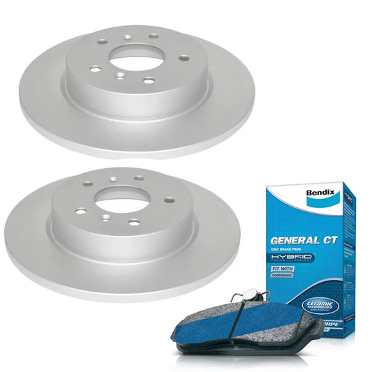 Set of 4 Bendix Rear Brake Pads and Rotors for Nissan Qashqai (2014–2023)