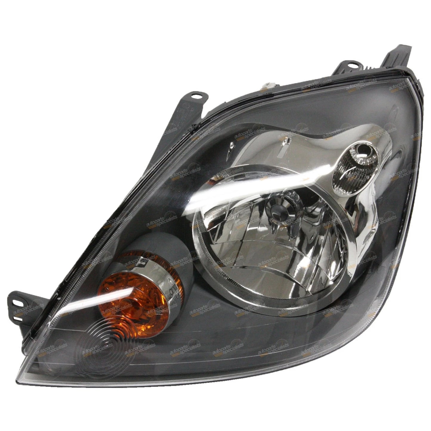Set of 2 Black Headlights for Ford Fiesta WQ (2005–2008)