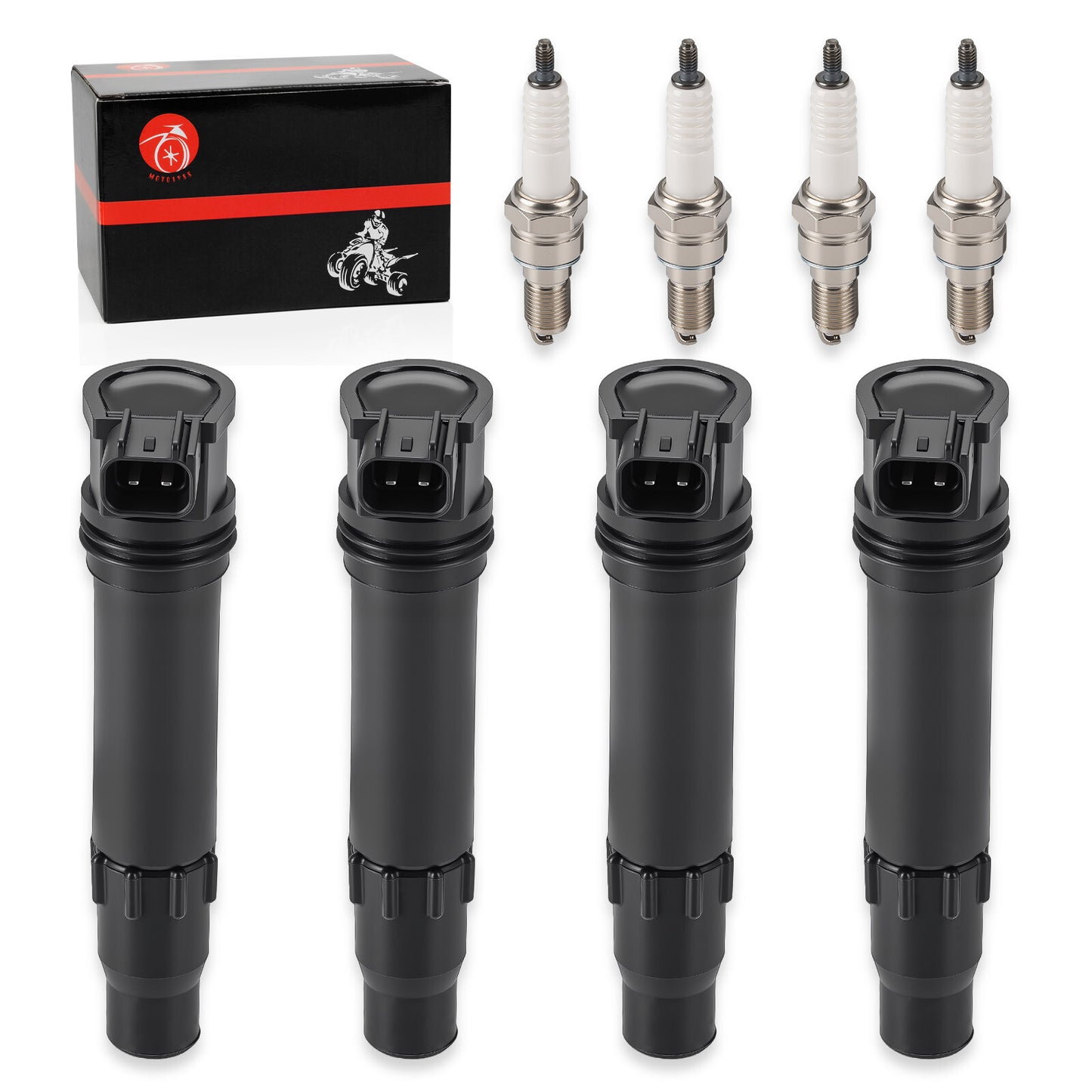 Set of 4 Ignition Coils for Honda CBR600RR (2007–2024) w/Iridium Spark Plug