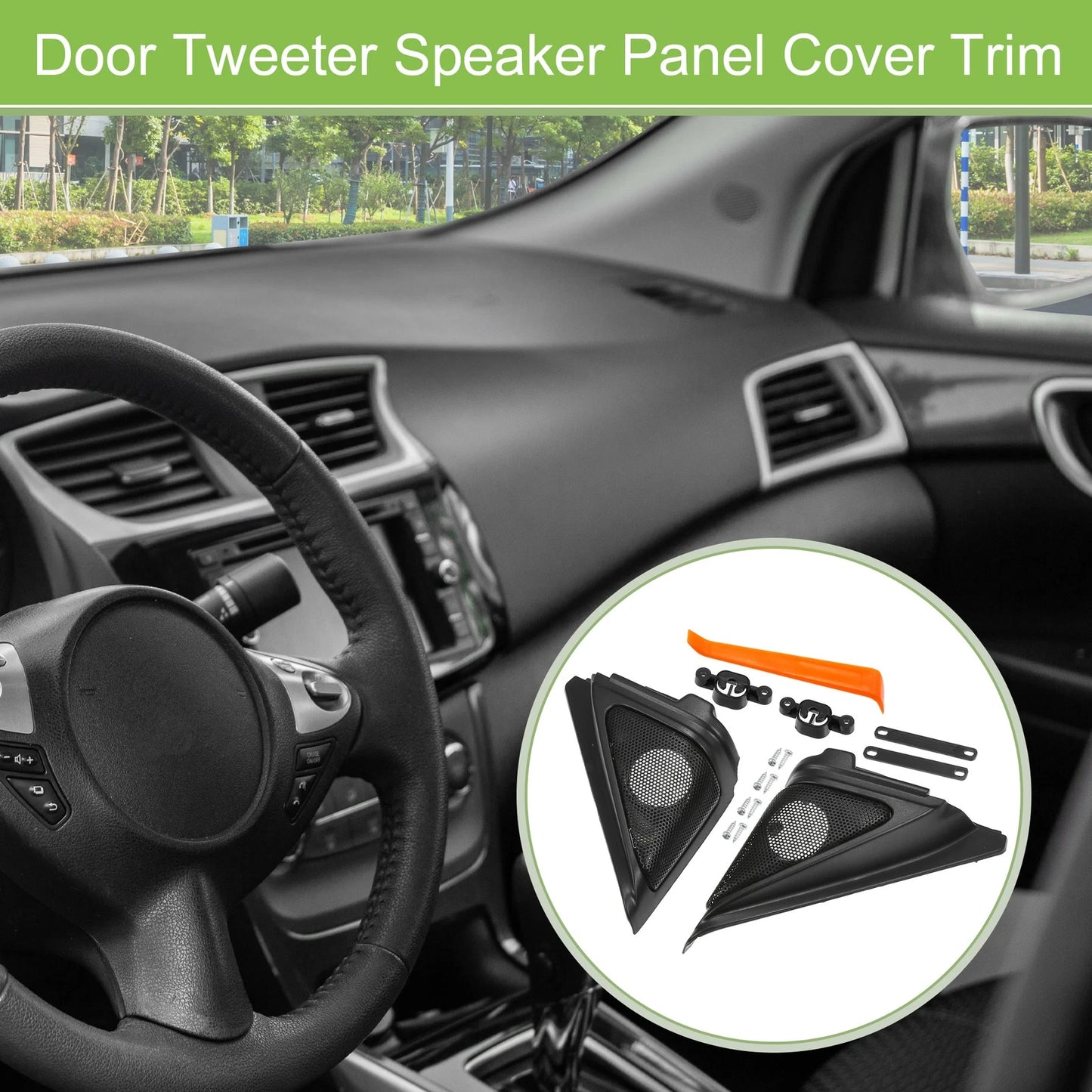 Pair A Pillar Door Tweeter Speaker Cover Trim for Honda Accord (2018–2022) Black