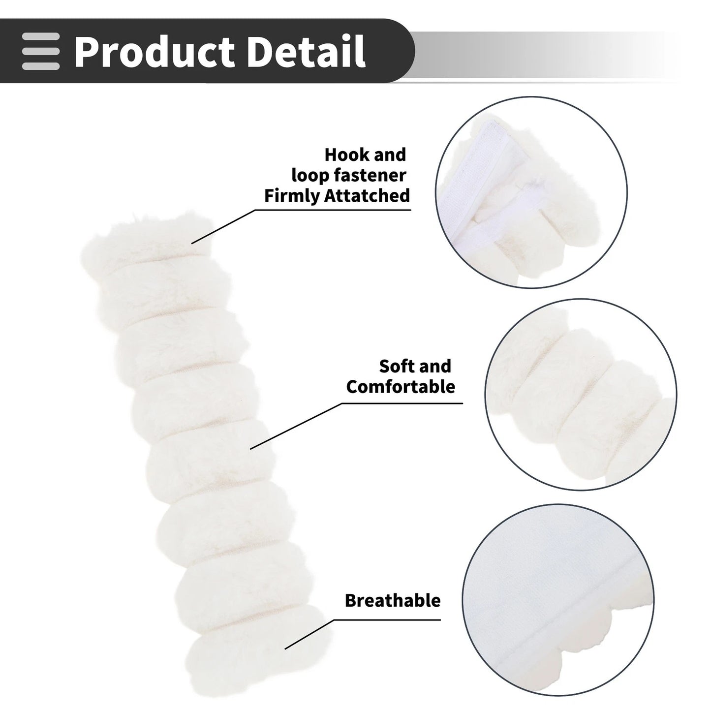 Set of 2 White Seat Belt Cover Pads for Universal Fit (24 cm)