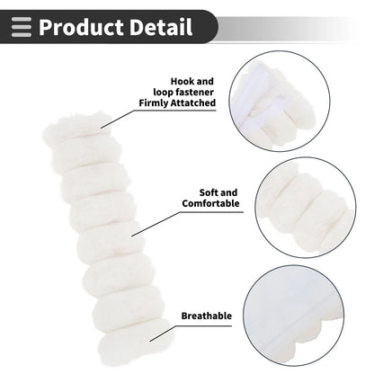 Set of 2 White Seat Belt Cover Pads for Universal Fit (24 cm)