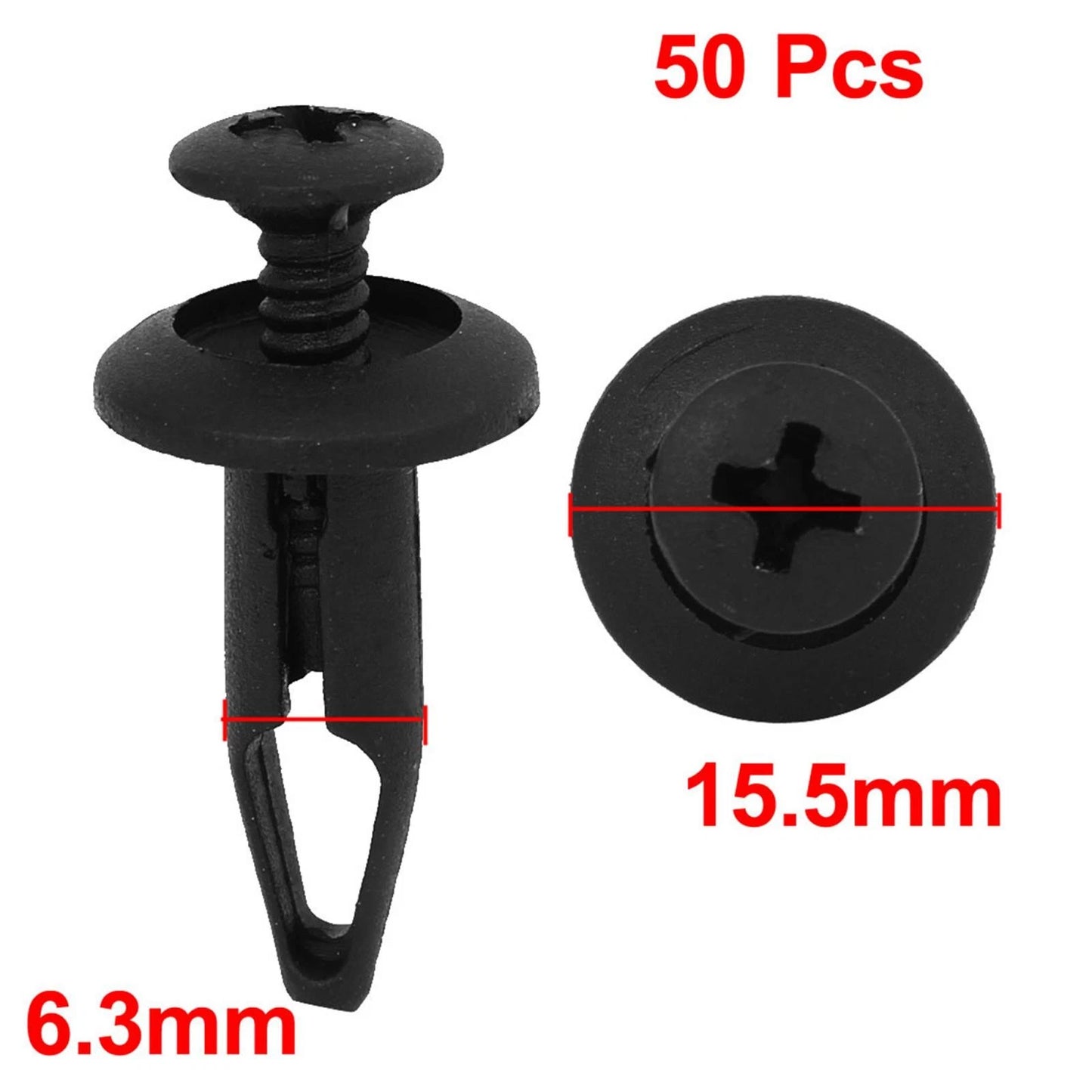 50 Pcs Push-in Rivet Retainer Fasteners for Ford (Various Models)