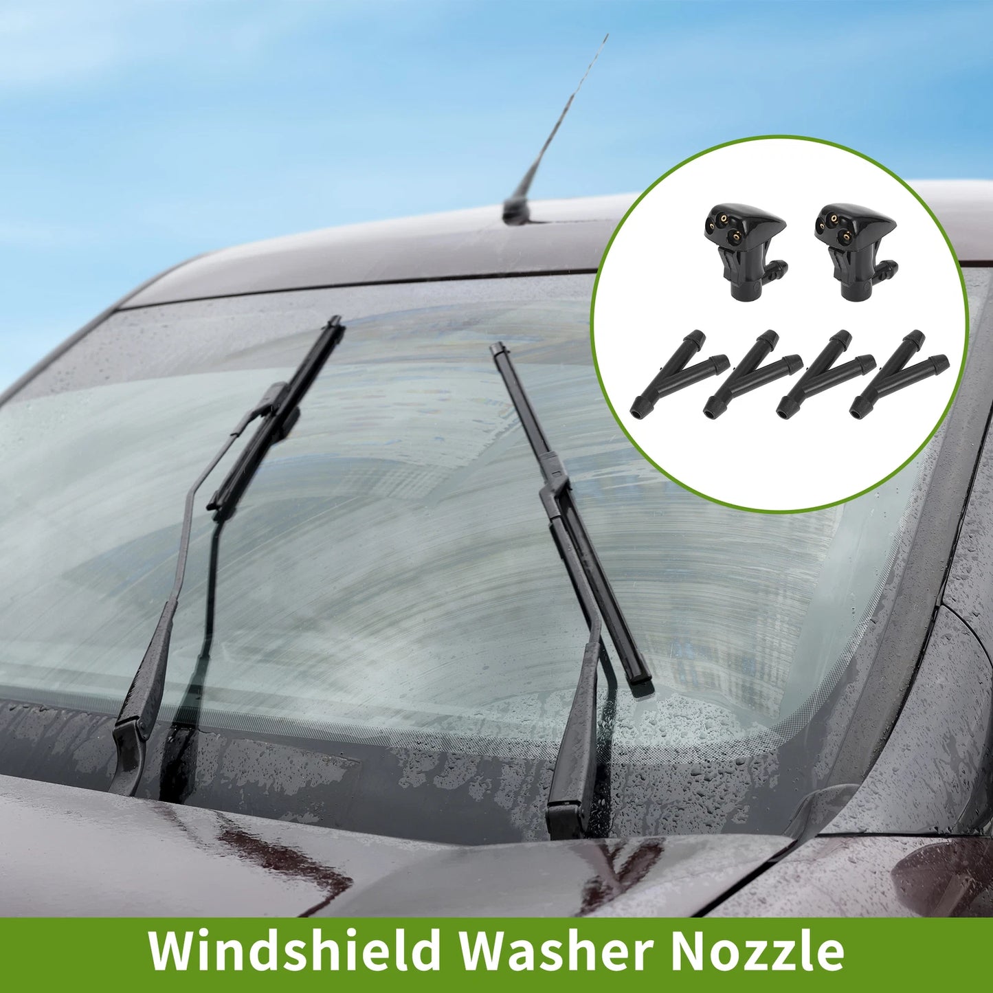 Set of 1 Windshield Washer Nozzle with Hose Connector for Hyundai  No. 986302E100