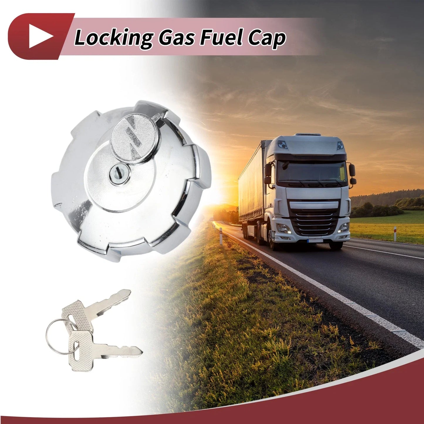 Locking Gas Cap with 2 Keys for Volvo, Scania, Iveco, Man