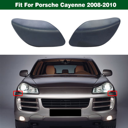 2X Front Headlight Washer Spray Nozzles Caps for Porsche Cayenne (2008–2010)