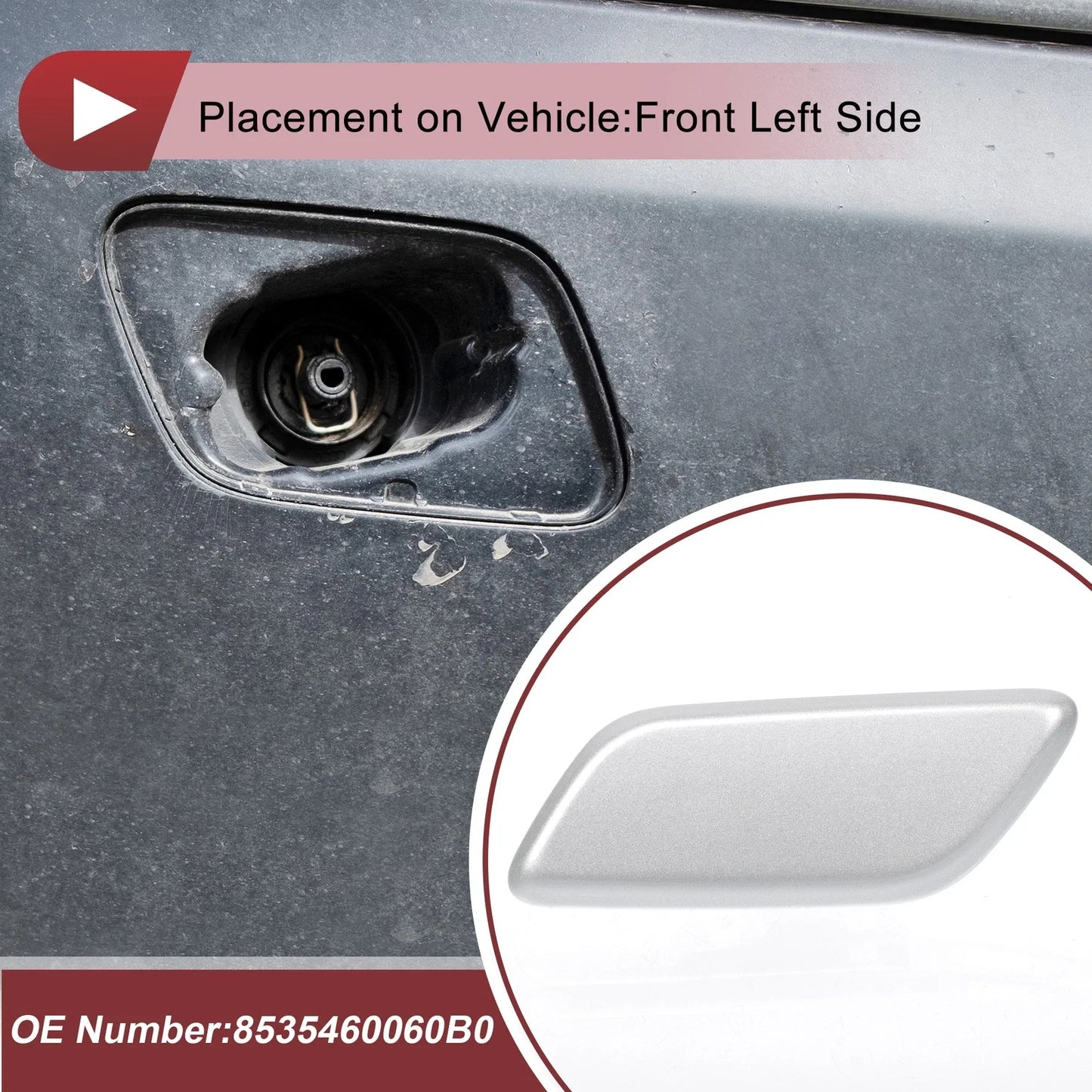 Front Left Washer Nozzle Cover for Lexus LX570 (2013-2015) - Silver Tone 1 x